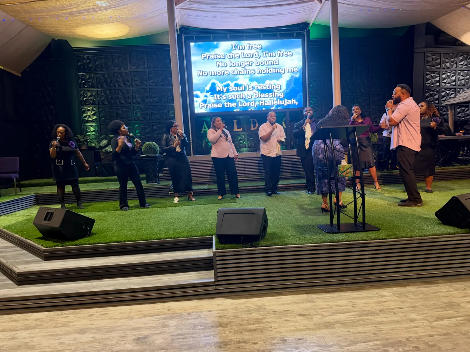 All Nations worship leaders serving during a service