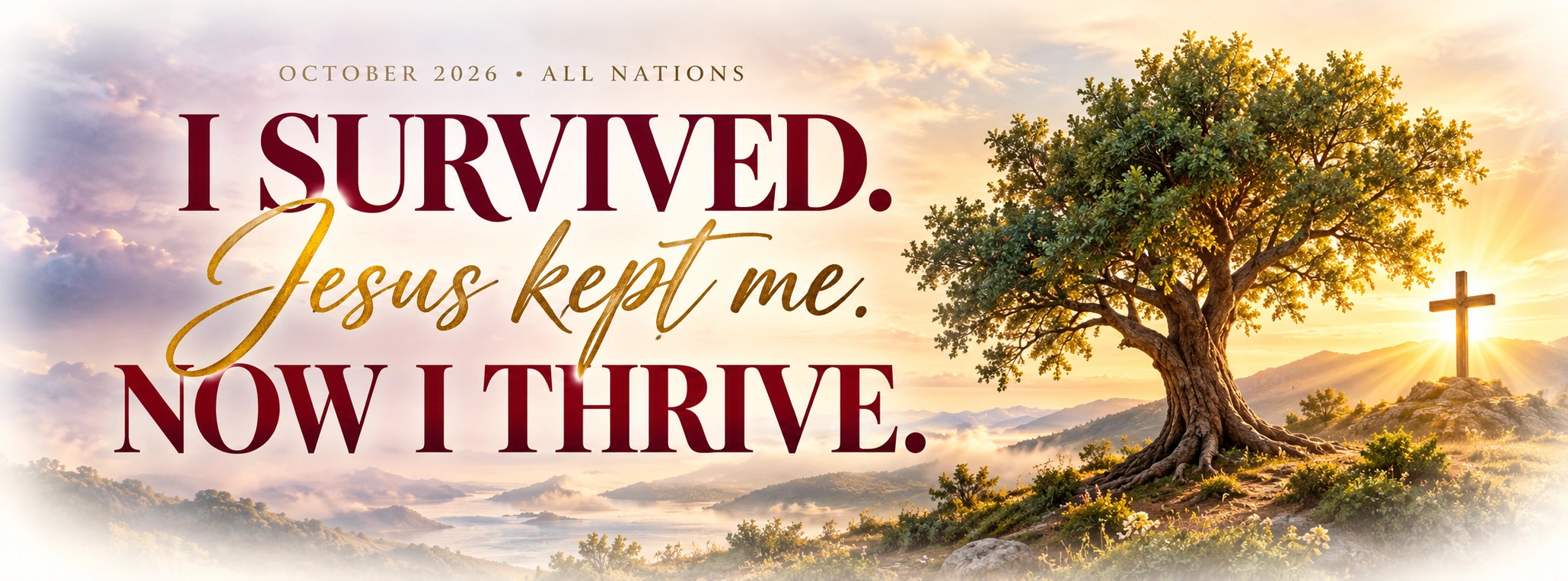 All Nations October Churchwide Theme: I Survived. Jesus Kept Me. Now I Thrive., presented by the Pastoral Team